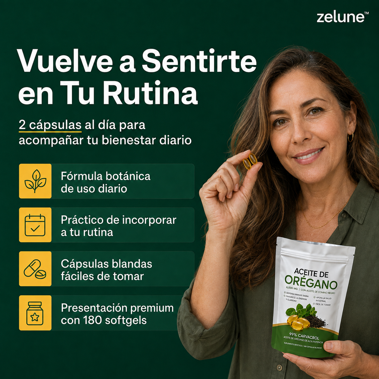 Aceite de Orégano 6.000 mg con Comino Negro – [180] cápsulas